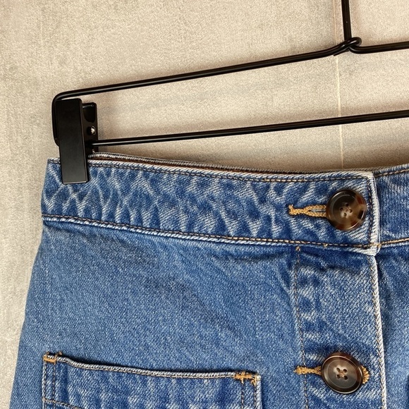 Free People button front denim skirt - Picture 4 of 7